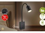 BRILONER LEUCHTEN LED Leselampe "SMOOTH", schwarz (matt, schwarz), 1, Ø 26,5cm H: 7cm, 1 Stk., Leuchten, 7x51x4,5 cm, Schlafzimmer, Kinderzimmer
