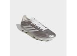 Fußballschuh ADIDAS PERFORMANCE "COPA PURE IV PRO FIRM GROUND", Damen, Gr. 45, silber (taupe metallic, zero metallic, night metallic), Synthetik, Schuhe Fußballschuh, Außensohle für feste Böden
