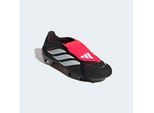 Fußballschuh ADIDAS PERFORMANCE "PREDATOR LEAGUE FOLD-OVER TONGUE FIRM GROUND", Damen, Gr. 48, schwarz (core schwarz, ftwr weiß, lucid rot), Synthetik, Textil, Schuhe Fußballschuh, Außensohle für Rasen und feste Böden