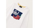T-Shirt SARABANDA "BABY BOY SWEATER", Mädchen, Gr. 7A, weiß (optical weiß), 100% Baumwolle, Shirts T-Shirt