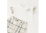 Shorts MINIBANDA "BABY GIRL SUMMER SET", Mädchen, Gr. 18, EURO-Größen, beige (cream), 95% Baumwolle, 5% Elasthan - 100% Baumwolle, Hosen Shorts