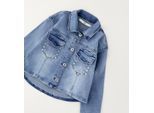Outdoorjacke IDO "BABY GIRL JACKET", Mädchen, Gr. 8A, clear washed, 88% Baumwolle, 10% Polyester, 2% Elasthan, Jacken Outdoorjacke