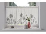 Scheibengardine OTTO HOME "Yllner" Gr. 5, weiß (grau), B:120cm H:60cm, Polyester, Polyester, Gardinen, Scheibengardine, Leinen-Look, florales Motiv, verschiedene Größen