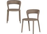 Esszimmerstuhl WOOOD "Noble mit Bezug und vollgepolstertem Gestell B 51 x T 56 x H 76 cm", beige (sand), B:51cm H:76cm T:56cm, Holzwerkstoff, Stühle, Esszimmerstuhl, (Set, 2 St)Kunstleder Sehr hohe Verschleißfestigkeit, Tragkraft 120 kg