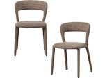 Esszimmerstuhl WOOOD "Noble mit Bezug und vollgepolstertem Gestell B 51 x T 56 x H 76 cm", braun (sand, melange), B:51cm H:76cm T:56cm, Holzwerkstoff, Stühle, Esszimmerstuhl, (Set, 2 St) Melange-Bezug, Tragkraft 120 kg, Hohe Verschleißfestigkeit
