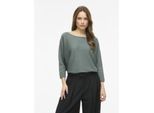 Vila Vimalu boatneck knit top met 3/4 mouwen