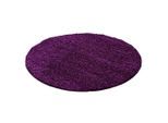 Ayyildiz , Lila , Textil , Uni , rund , Oeko-Tex® Standard 100 , für Fußbodenheizung geeignet, schmutzabweisend, für Hausstauballergiker geeignet, lichtunempfindlich, antistatisch, pflegeleicht, strapazierfähig, leicht zusammenrollbar ,