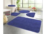 Badematte KINZLER "Chaozhou, Badvorleger, Badezimmer Teppich" Gr. 2, blau (royalblau), H:20mm, Polyester, Badematten, Badematte, Badteppich, Uni Farben, weich, als rechteckig, rund & Set erhältlich