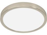 EGLO Aufbauleuchte "Fueva 6 Deckenleuchte, Badlampe Decke, Metall und Kunststoff, IP44", silberfarben, 1, Ø 27,8cm H: 2,5cm, 1 Stk., Leuchten, Aufbauleuchte - H2,5 x Ø27,8 cm - nickel-matt - 14,2W inkl.