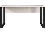 Schreibtisch GERMANIA "GW-Rovigo", beige (kaschmir, schwarz, schwarz, kaschmir), B:150cm H:74cm T:60cm, Tische, Schreibtisch, mit Blende, frei in den Raum stellbar, Breite 150 cm, Made in Germany