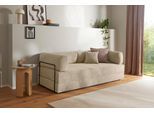 Schlafsofa HOMSY BY ANA JOHNSON "Folda Dauerschläfer, B: 206 cm, Liegefl. 181x198 cm", beigebraun, B:206cm H:72cm T:94cm, Sofas, Schlafsofa, mit Bett-/Schlaffunktion, inkl. 1x Zierkissen, Tonnentaschenfederkern
