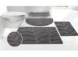 Badematte OTTO HOME "Epense, Badvorleger, Badezimmer Teppich, Duschmatte mit Blattstruktur" Gr. 4, grau (anthrazit), H:10mm, Polyester, Badematten, Badematte, Badteppich, Uni, Blätter, Hoch-Tief, verschiedene Farben und Größen