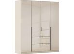 Drehtürenschrank OTTO HOME "Kleiderschrank Kleiderschränke Schrank Garderobe AGORDO mit Glasfront", beige (beige, glas beige (champagner)), B:181cm H:229cm T:54cm, Holzwerkstoff, Schränke, Drehtürenschrank, mit Außenschubkästen, in 7 Breiten und 2 Höhen MADE IN GERMANY