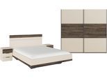 Schlafzimmer-Set RAUCH "Komplettschlafzimmer Schlafzimmer Schlafzimmermöbel SAJO", beige (champagner, atlantic oak dunkel), Ohne Spiegel + ohne Matratze, B/H: 180cm x 200cm, Ohne Spiegel, Holzwerkstoff, Schlafzimmermöbel-Sets, Schlafzimmer-Set, optional mit Spiegel am Kleiderschrank MADE IN GERMANY