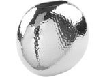 Tischvase FINK "LUNA", silber (silberfarben), B:11,5cm H:20cm T:23cm, Eisen, Vasen, Tischvase, Vase, Dekovase aus Eisen, vernickelt, mit länglicher Öffnung