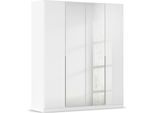 Drehtürenschrank OTTO HOME "Kleiderschrank Kleiderschränke Schrank Garderobe AGORDO mit Glasfront", weiß (alpinweiß, glas kristallweiß), B:181cm H:210cm T:54cm, Holzwerkstoff, Schränke, Drehtürenschrank, durchdachte Innenausstattung, in 8 Breiten und 2 Höhen MADE IN GERMANY