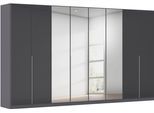Drehtürenschrank OTTO HOME "Kleiderschrank Kleiderschränke Schrank Garderobe AGORDO mit Glasfront", schwarz (graumetallic, glas basalt), B:360cm H:210cm T:54cm, Holzwerkstoff, Schränke, Drehtürenschrank, durchdachte Innenausstattung, in 8 Breiten und 2 Höhen MADE IN GERMANY