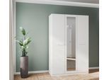 Kleiderschrank OTTO HOME "Mehrzweckschrank Aktenschrank Möbel Mietswohnung Schlafzimmer MODI", weiß (alpinweiß), B:136cm H:210cm T:54cm, Holzwerkstoff, Schränke, Kleiderschrank, in angesagten Farbkombinationen, optional mit Spiegel MADE IN GERMANY