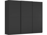 Schwebetürenschrank RAUCH "Kleiderschrank Schrank Garderobe Schlafzimmerschrank SCALE-DUO", schwarz-weiß (schwarz, griffleisten schwarz), B:271cm H:223cm T:68cm, Holzwerkstoff, Schränke, Schwebetürenschrank, edle zweigeteilte Türen und 3 Zierleisten MADE IN GERMANY