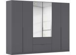 Drehtürenschrank OTTO HOME "Kleiderschrank Schrank Garderobe AGORDO mit Dekor- oder Hochglanzfront", grau (graumetallic), B:271cm H:210cm T:54cm, Holzwerkstoff, Schränke, Drehtürenschrank, mit Außenschubkästen, in 7 Breiten und 2 Höhen MADE IN GERMANY