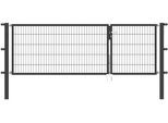Zaundoppeltür ALBERTS "Flexo", grau (anthrazit), B:300cm H:100cm, Stahl, Tore, Zaundoppeltür, in verschiedenen Abmessungen