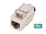 Digitus Cat.8.I Keystone Modul geschirmt, werkzeuglos, Staubkappe, 12 Stk.