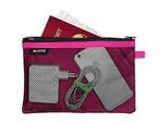 Leitz WOW Traveller Zip-Beutel, durchsichtiges Netzfach & blickdichtes Fach, Grösse L, pink