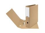 Archivordner Biella, für DIN A4, Rückenbreite 70 mm, selbstklebendes Rückenschild, mit Griffloch, L 245 x 73 x 320 mm, Karton, braun