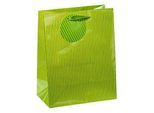 TSI Geschenktasche Nadelstreifen, mittelgross, 18 x 10 x 23 cm, reissfest, 4er-Set grün