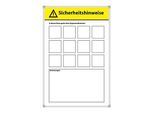 Magnettafel Hygienehinweise, 12 gelbe Magnete, beschreibbar, Stahlblech/Aluminium, weiss, B 450 x H 600 mm