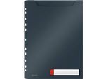Leitz® Sichthülle Cosy Privacy Maxi, blickdicht, A4, bis 150 Blatt, Lochrand einklappbar, Schreibschild, 3 Stück, grau