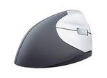 Funkmaus BakkerElkhuizen Handshake Mouse Wireless, f. Rechtshänder, ergonomisch, 2 Tasten & Scrollrad, 400-3200 dpi, USB Nano-Receiver, schwarz-silber