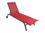 Gardenson , Rot , Metall, Kunststoff, Textil , 32x58x192 cm , Räder am Kopfende, regenabweisend, rostfrei, klappbar, Rückenlehne verstellbar ,