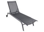 Gardenson , Schwarz , Metall, Kunststoff, Textil , 32x58x192 cm , Räder am Kopfende, regenabweisend, rostfrei, klappbar, Rückenlehne verstellbar ,