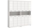 Badmöbel-Set WELLTIME "SIENA, 2-teilig, bestehend aus: 2x Hochschrank, MDF-Front", weiß, weiß hochglanz, B:180cm H:191cm T:31cm, Holzwerkstoff, MDF, Spiegelglas, Kastenmöbel-Sets, Badmöbel-Set, Badmöbel, Kombination, Badezimmer, Badset, Möbel-Set, Set