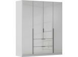 Drehtürenschrank OTTO HOME "Kleiderschrank Kleiderschränke Schrank Garderobe AGORDO mit Glasfront", grau (seidengrau, glas seidengrau), B:181cm H:210cm T:54cm, Holzwerkstoff, Schränke, Drehtürenschrank, mit Außenschubkästen, in 7 Breiten und 2 Höhen MADE IN GERMANY