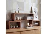 Standregal 3er Set Sheesham Holz Massiv Cube Dekoregal Holzregal Echtholz Regal