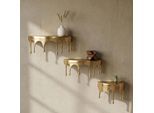 Wandregal 3er Set Aluminium Gold Tropfen Optik Hängeregal Schweberegal Wandboard