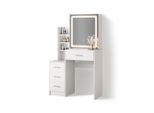 Livinity® Schminktisch, Weiß, Holzwerkstoff, 8 Fächer, 4 Schubladen, 80x131.6x36 cm, Schlafzimmer, Schminktische