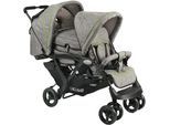 Geschwisterwagen CHIC4BABY "Duo", Kinder, jeans grau, Kinderwagen, mit feststellbaren Doppelschwenk-Vorderrädern