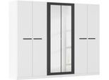 Kleiderschrank OTTO HOME "Mehrzweckschrank Aktenschrank Möbel Mietswohnung Schlafzimmer MODI", weiß (alpinweiß, graumetallic), B:271cm H:210cm T:54cm, Holzwerkstoff, Schränke, Kleiderschrank, in angesagten Farbkombinationen, optional mit Spiegel MADE IN GERMANY