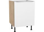 Spülenschrank KOCHSTATION "KS-Aken", weiß (weiß, wildeiche nachbildung), B:60cm H:87cm T:58,4cm, Schränke, Spülenschrank