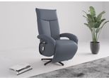 TV-Sessel SIT & MORE "Amica, inkl. Kopfteilverstellung & Drehfunktion", blau (graublau), B:74cm H:112cm T:82cm, Sessel, TV-Sessel, wahlweise mit 2 Motoren, Akku und Aufstehhilfe