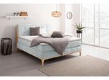 Boxspringbett OTTO HOME "Jelle", grau (titanio), B:181cm L:216cm, Komplettbetten, Boxspringbett, zertifizierte, recycelte Bezugsstoffe, verschiedene Ausführungen