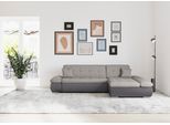 Ecksofa DOMO COLLECTION "MORIC 300x172 cm, XXL-Sofa mit viel Platz, L-Form, auch in Cord", grau (silber), B:300cm H:80cm T:172cm, Kunstleder SOFTLUX / Struktur (90% Polyester/ 10% Polyacryl);Microfaser PRIMABELLE (100% Polyester)/ Struktur (90% Polyester/ 10% Polyacryl), Sofas, Ecksofa, wahlweise mit Bettfunktion und Armteilverstellung, grau-silber