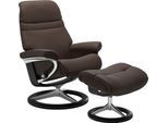 Relaxsessel STRESSLESS "Sunrise", braun (braun batick), B:92cm H:105cm T:80cm, Leder BATICK: BATICK ist ein leicht korrigiertes, durchgefärbtes und genarbtes Möbelleder, bei dem die meisten Unebenheiten und Spuren in der Regel entfernt wurden.;Leder PALOMA: PALOMA ist ein durchgefärbtes Semianilin-Möbelleder mit natürlicher Narbung.;ROHLEDER Stoff Q2 FARON: Ein fester zuverlässiger Bouclé mit eine