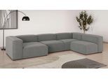 Wohnlandschaft OTTO HOME "HAILY U-Form mit Ottomane links/rechts, Maße B/T/H: 360/200/72 cm", grau (dunkelgrau), B:360cm H:72cm T:200cm, 100% Polyester, Sofas, Wohnlandschaft, als Modul oder separat verwendbar, für individuelle Zusammenstellung