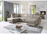 Wohnlandschaft DIE PLANBAR "ZE-EM16033 U-Form, Breite 316 cm", deluxe alu, B:316cm T:203cm, 100% Polyester, Sofas, Wohnlandschaft, wahlweise mit Kopfstützen und echt bezogenem Rücken