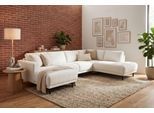 Wohnlandschaft OTTO HOME "Sveeva, U-Form, XXL, B.310 cm, schwarze Metallfüße", creme, B:310cm H:78cm T:197cm, 100% PES, Sofas, Wohnlandschaft, langlebiger Webstoff, mit Wellenunterfederung, viele Farben