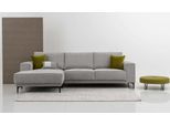 Ecksofa OTTO HOME "OLAND Struktur fein L-Form, B: 280 cm, Skandi-Design", grau (light grau), B:280cm H:85cm T:152cm, 100% Polyester, Sofas, Ecksofa, L-Form, 280 cm, Wellenunterfederung, Skandi-Design, Metallfüße